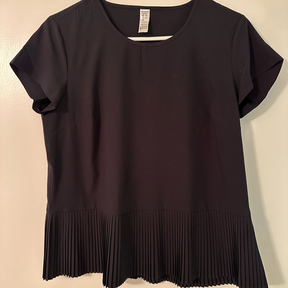 SPANX Black Yes, Pleats! Tee